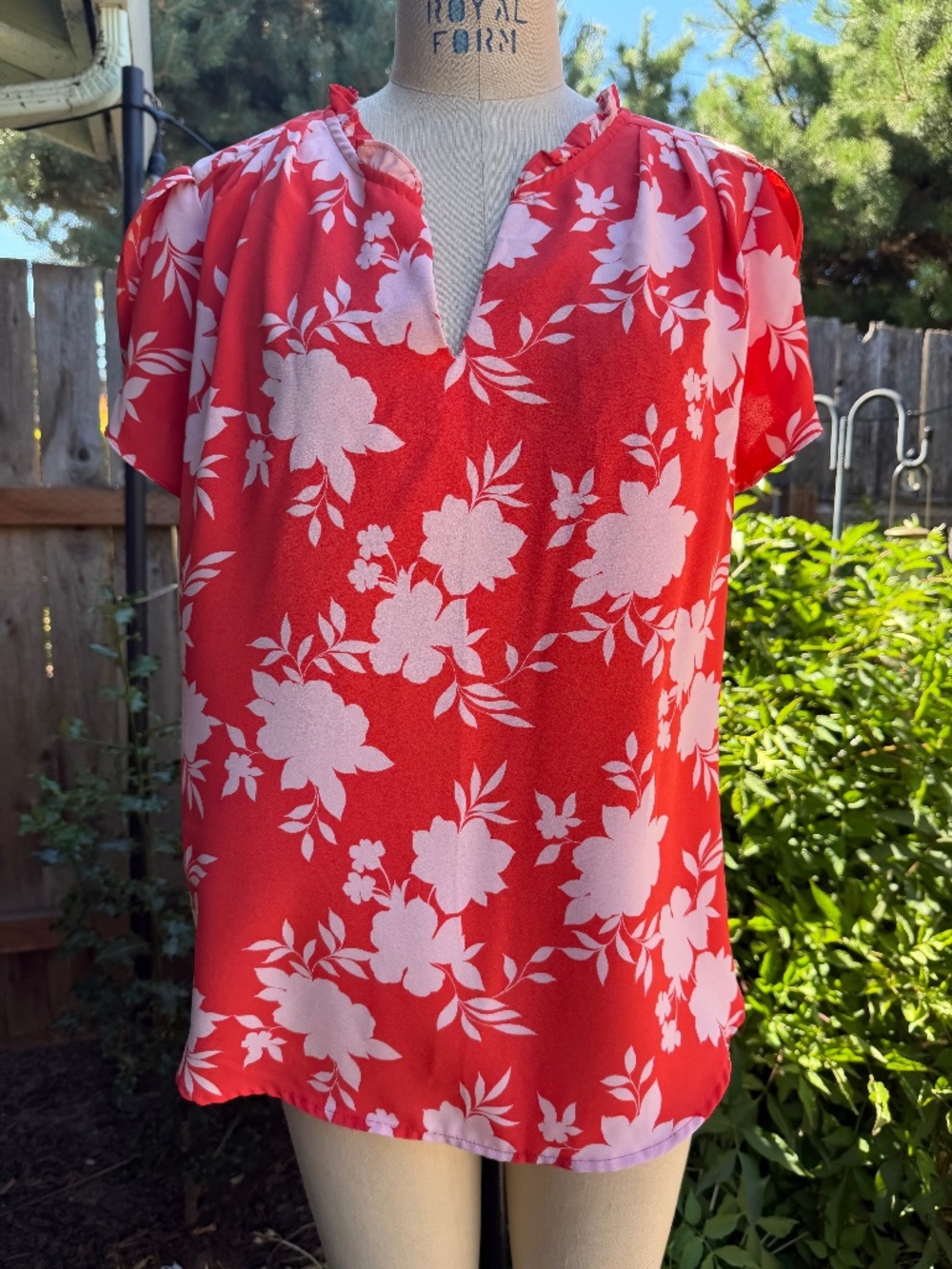 Coral and floral blouse by 41 Hawthorn, size large